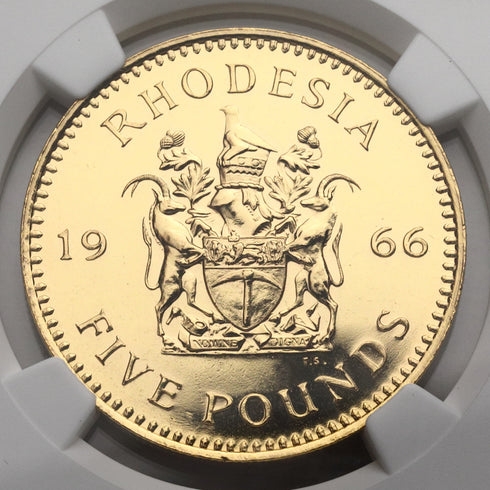 イギリス領ローデシア 1966年 エリザベス2世 5ポンド金貨 3枚セット PF63:4677121-001